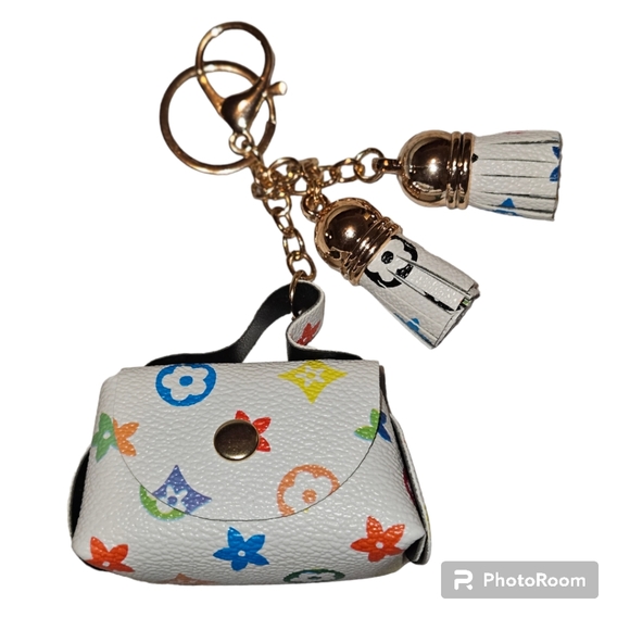 Multicolored Mini Coin Bag/Tassel Keychain - Picture 4 of 4